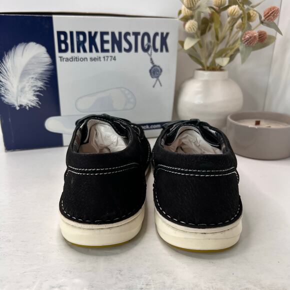 Birkenstock Pasadena Leather Nubuk Moc Toe Shoe Black Men 10/EU 43 NWB - Picture 4 of 10